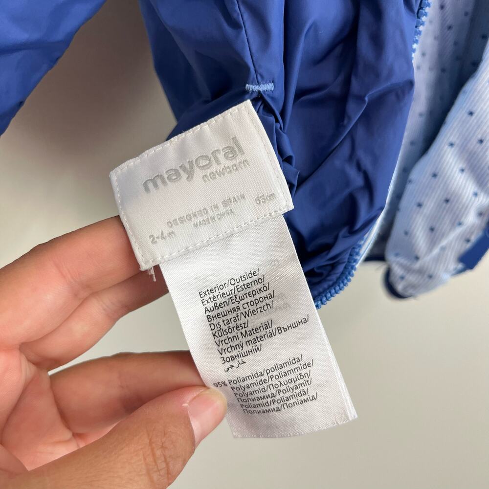 Mayoral Baby Reversible Blue Jacket 2-4 Months - Picture 5 of 7